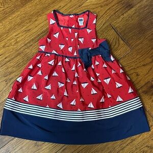 Janie and Jack  Red and Navy Sailboat Kids Dress